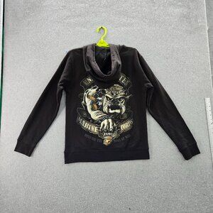 Black Ink Men Hoodie M Graphic Print USMC Bulldog Logo Long NWT